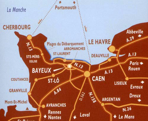 map of Normandy